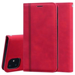 For iPhone 11 Frosted Business Magnetic Horizontal Flip PU Leather Case with Holder & Card Slot & Lanyard(Red) (OEM)