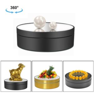 12cm 360 Degree Rotating Turntable Mirror Electric Display Stand Video Shooting Props Turntable, Load: 3kg (Black) (OEM)