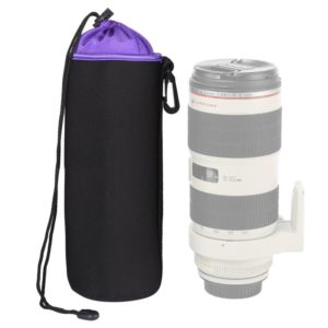 SLR Camera Lens Bag Micro Single Lens Bag Lens Inner Bile Bag Waterproof Protective Case Plus Velvet Thickening, Diameter: 10cm, Height: 25cm(Purple) (OEM)