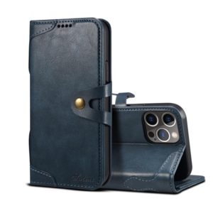 For iPhone 12 / 12 Pro Calf Texture Buckle Horizontal Flip Leather Case with Holder & Card Slots & Wallet(Blue) (OEM)