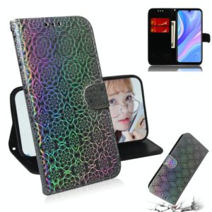 For Huawei P Smart S / Enjoy 10s / Y8p Solid Color Colorful Magnetic Buckle Horizontal Flip PU Leather Case with Holder & Card Slots & Wallet & Lanyard(Silver) (OEM)