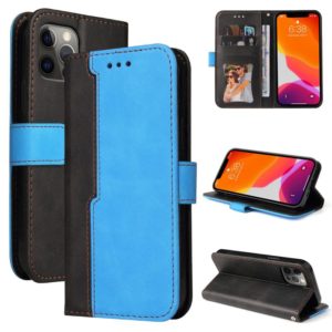 For iPhone 12 mini Business Stitching-Color Horizontal Flip PU Leather Case with Holder & Card Slots & Photo Frame (Blue) (OEM)