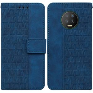 For Infinix Note 7 X690 Geometric Embossed Leather Phone Case(Blue) (OEM)