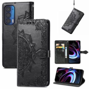 For Motorola Edge 2021 Mandala Embossing Pattern Horizontal Flip Leather Case with Holder & Card Slots & Wallet & Lanyard(Black) (OEM)