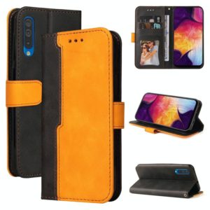 For Samsung Galaxy A50 / A30s / A50s Business Stitching-Color Horizontal Flip PU Leather Case with Holder & Card Slots & Photo Frame(Orange) (OEM)