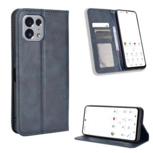 For TONE E22 Magnetic Buckle Retro Texture Leather Phone Case(Blue) (OEM)