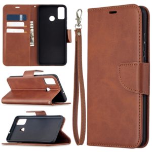 For Huawei Honor 9X Lite Retro Lambskin Texture Pure Color Horizontal Flip PU Leather Case with Holder & Card Slots & Wallet & Lanyard(Brown) (OEM)