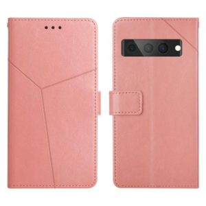 For Google Pixel 7 Pro Y Stitching Horizontal Flip Leather Phone Case(Rose Gold) (OEM)