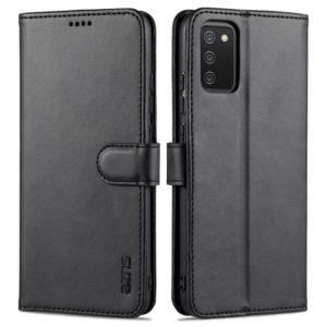 For Samsung Galaxy A02s AZNS Skin Feel Calf Texture Horizontal Flip Leather Case with Card Slots & Holder & Wallet(Black) (AZNS) (OEM)