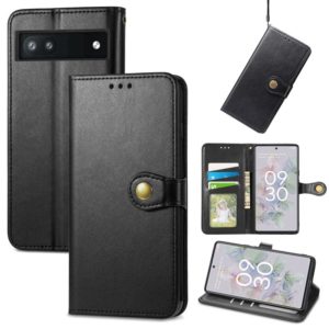 For Google Pixel 6a Solid Color Leather Buckle Phone Case(Black) (OEM)