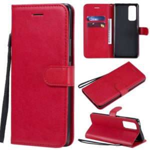 For Huawei Honor 30 Pro Solid Color Horizontal Flip Protective Leather Case with Holder & Card Slots & Wallet & Lanyard(Red) (OEM)