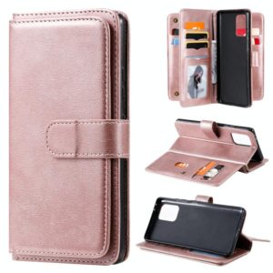 For Samsung Galaxy A91 / S10 Lite Multifunctional Magnetic Copper Buckle Horizontal Flip Solid Color Leather Case with 10 Card Slots & Wallet & Holder & Photo Frame(Rose Gold) (OEM)