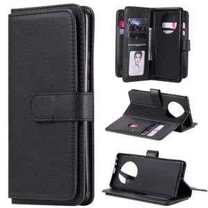 For Huawei Mate 40 Pro Multifunctional Magnetic Copper Buckle Horizontal Flip Solid Color Leather Case with 10 Card Slots & Wallet & Holder & Photo Frame(Black) (OEM)