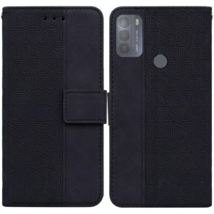 For Motorola Moto G50 Geometric Embossed Leather Phone Case(Black) (OEM)