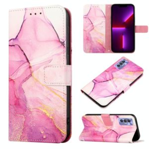 For Tecno Spark 8P PT003 Marble Pattern Flip Leather Phone Case(Pink Purple Gold LS001) (OEM)