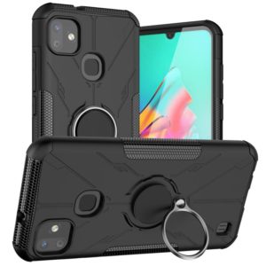 For Infinix Smart HD 2021 Armor Bear Shockproof PC + TPU Protective Case with Ring Holder(Black) (OEM)