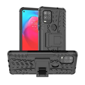 For Motorola Moto G Stylus 5G Tire Texture Shockproof TPU+PC Protective Case with Holder(Black) (OEM)