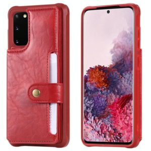 For Galaxy S20 Shockproof Horizontal Flip Protective Case with Holder & Card Slots & Wallet & Photo Frame & Short + Long Lanyard(Red) (OEM)