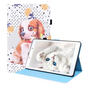 For Samsung Galaxy Tab A 8.0 2019 SM-T290 / SM-T295 Animal Pattern Horizontal Flip Leather Case with Holder & Card Slots & Photo Frame(Little Flower Dog) (OEM)