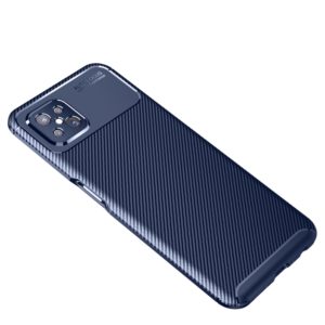 For OPPO A92s Carbon Fiber Texture Shockproof TPU Case(Blue) (OEM)
