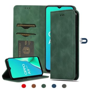 For OPPO A9 2020 & A5 2020 & A11X Retro Skin Feel Business Magnetic Horizontal Flip Leather Case(Army Green) (OEM)