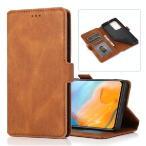 For Huawei P40 Pro+ Retro Magnetic Closing Clasp Horizontal Flip Leather Case with Holder & Card Slots & Photo Frame & Wallet(Brown) (OEM)