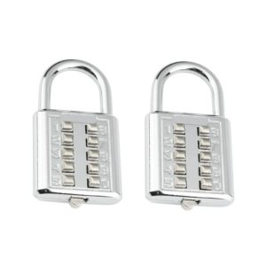 2 PCS 10-Bit Button Password Lock Cabinet Door Tool Box Button Padlock(Electroplating White) (OEM)