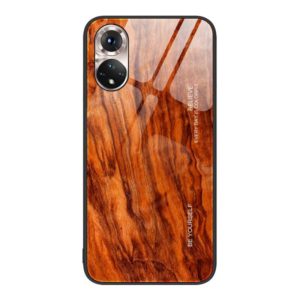 For Honor 50 Wood Grain Glass Protective Case(Light Brown) (OEM)