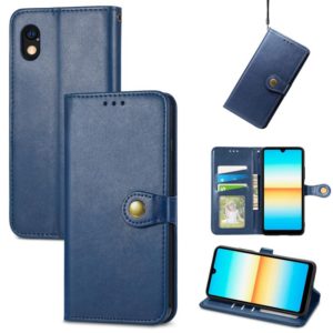 For Sony Xperia Ace III Retro Solid Color Buckle Leather Phone Case(Blue) (OEM)