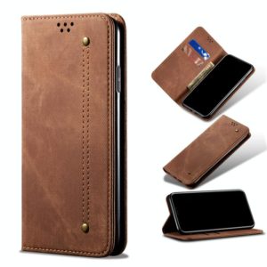 For OnePlus 10R / Ace Denim Texture Flip Leather Phone Case(Brown) (OEM)