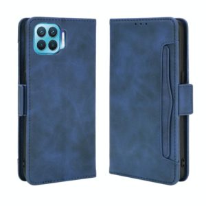 For OPPO F17 Pro / A93 / Reno4 Lite Wallet Style Skin Feel Calf Pattern Leather Case with Separate Card Slot(Blue) (OEM)
