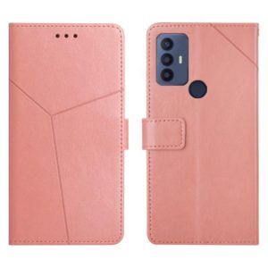 For Sharp Aquos V6 / V6 Plus Y Stitching Horizontal Flip Leather Phone Case(Rose Gold) (OEM)