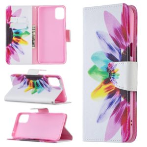 For LG K42 Colored Drawing Pattern Horizontal Flip Leather Case with Holder & Card Slots & Wallet(Sun Flower) (OEM)