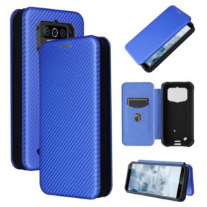 For Oukitel WP5 / WP5 Pro Carbon Fiber Texture Horizontal Flip TPU + PC + PU Leather Case with Card Slot(Blue) (OEM)