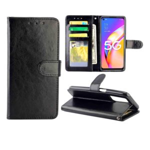 For OPPO A93 5G Crazy Horse Texture Leather Horizontal Flip Protective Case with Holder & Card Slots & Wallet & Photo Frame(Black) (OEM)