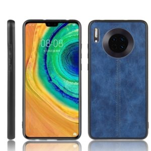 For Huawei Mate 30 Shockproof Sewing Cow Pattern Skin PC + PU + TPU Case(Blue) (OEM)