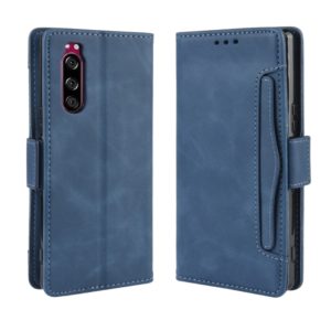 For Sony Xperia 5 Wallet Style Skin Feel Calf Pattern Leather Case with Separate Card Slot(Blue) (OEM)