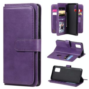 For Samsung Galaxy A71 (5G) Multifunctional Magnetic Copper Buckle Horizontal Flip Solid Color Leather Case with 10 Card Slots & Wallet & Holder & Photo Frame(Purple) (OEM)