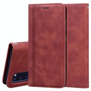 For Samsung Galaxy S20 Frosted Business Magnetic Horizontal Flip PU Leather Case with Holder & Card Slot & Lanyard(Brown) (OEM)