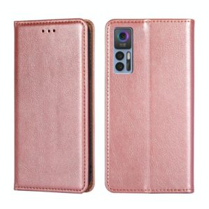 For TCL 30 5G / 30+ 5G Pure Color Magnetic Leather Phone Case(Rose Gold) (OEM)