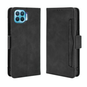 For OPPO F17 Pro / A93 / Reno4 Lite Wallet Style Skin Feel Calf Pattern Leather Case with Separate Card Slot(Black) (OEM)