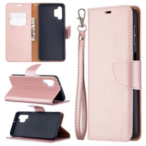 For Samsung Galaxy A32 5G Litchi Texture Pure Color Horizontal Flip PU Leather Case with Holder & Card Slots & Wallet & Lanyard(Rose Gold) (OEM)