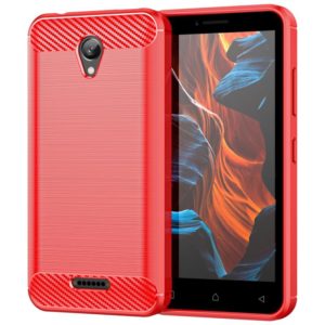 For Lenovo Vibe B Brushed Texture Carbon Fiber TPU Phone Case(Red) (OEM)