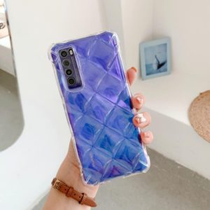 For Huawei nova 7 5G Candy Color Elegant Rhombic Texture TPU Phone Case(Transparent) (OEM)