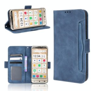 For Sharp Simple Sumaho 6 Skin Feel Calf Texture Card Slots Leather Phone Case(Blue) (OEM)
