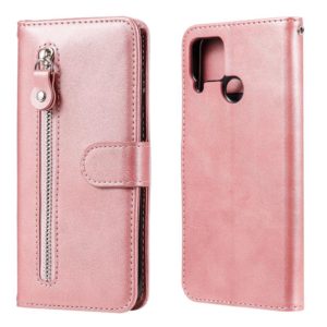 For OPPO Realme C15 / C12 Fashion Calf Texture Zipper Horizontal Flip Leather Case with Holder & Card Slots & Wallet(Rose Gold) (OEM)