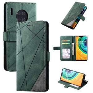 For Huawei Mate 30 Pro Skin Feel Splicing Horizontal Flip Leather Case with Holder & Card Slots & Wallet & Photo Frame(Green) (OEM)