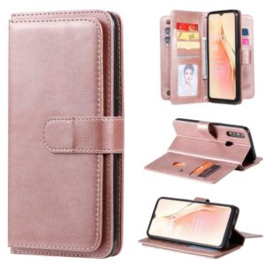 For OPPO A8 / A31 (2020) Multifunctional Magnetic Copper Buckle Horizontal Flip Solid Color Leather Case with 10 Card Slots & Wallet & Holder & Photo Frame(Rose Gold) (OEM)