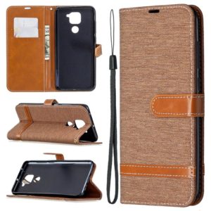 For Xiaomi Redmi Note 9 Denim Texture Horizontal Flip Leather Case with Holder & Card Slots & Wallet & Lanyard(Brown) (OEM)