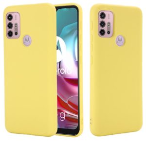 For Motorola Moto G30 / G10 Solid Color Liquid Silicone Dropproof Full Coverage Protective Case(Yellow) (OEM)
